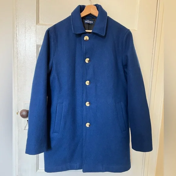 American Apparel Blue Wool Coat - Picture 1 of 11